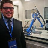 Out Technical Sales Representative, Benjamin Hlebec in front of Dry Ice robot cleaning procedure