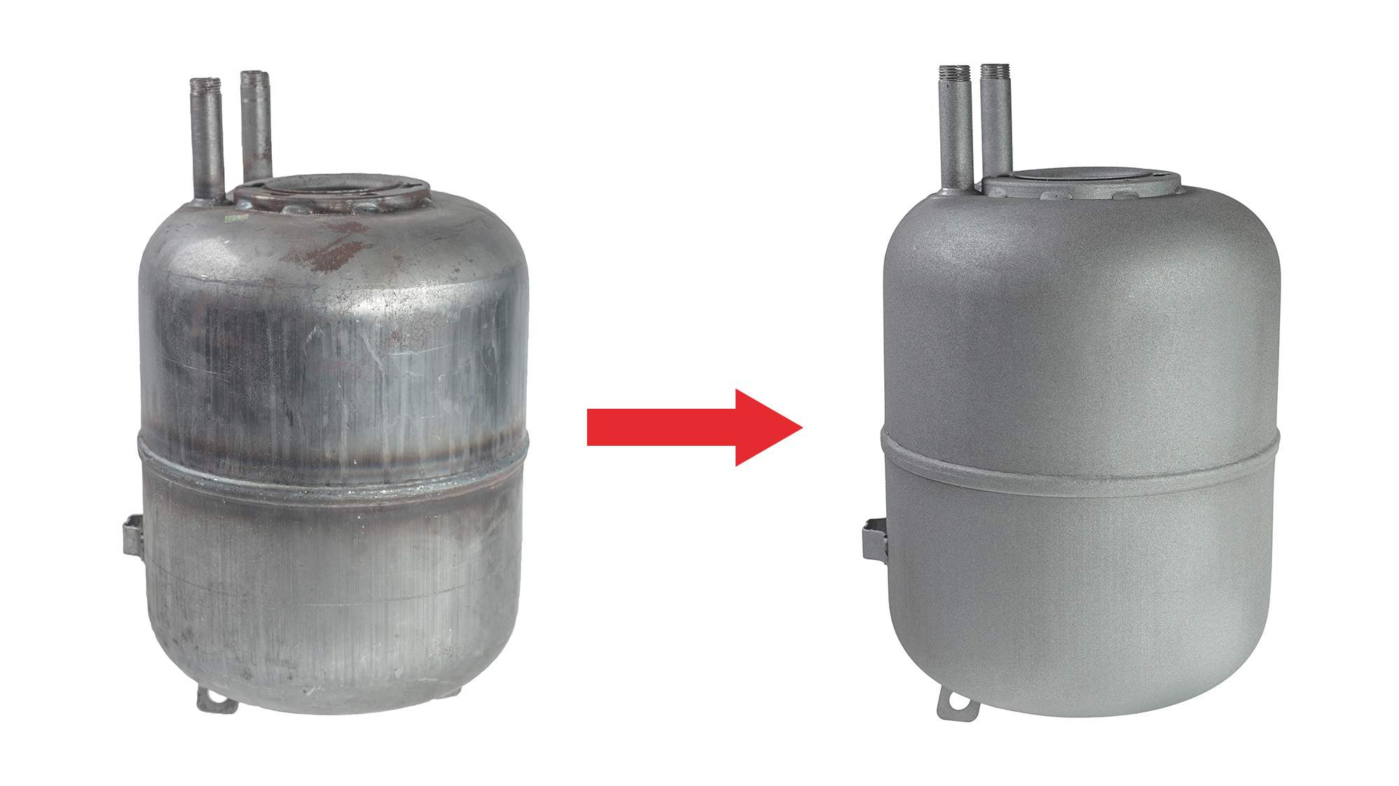 Befor and after shot blasting