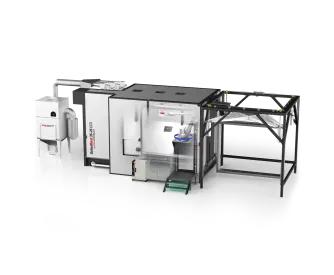 Robotized blasting chamber